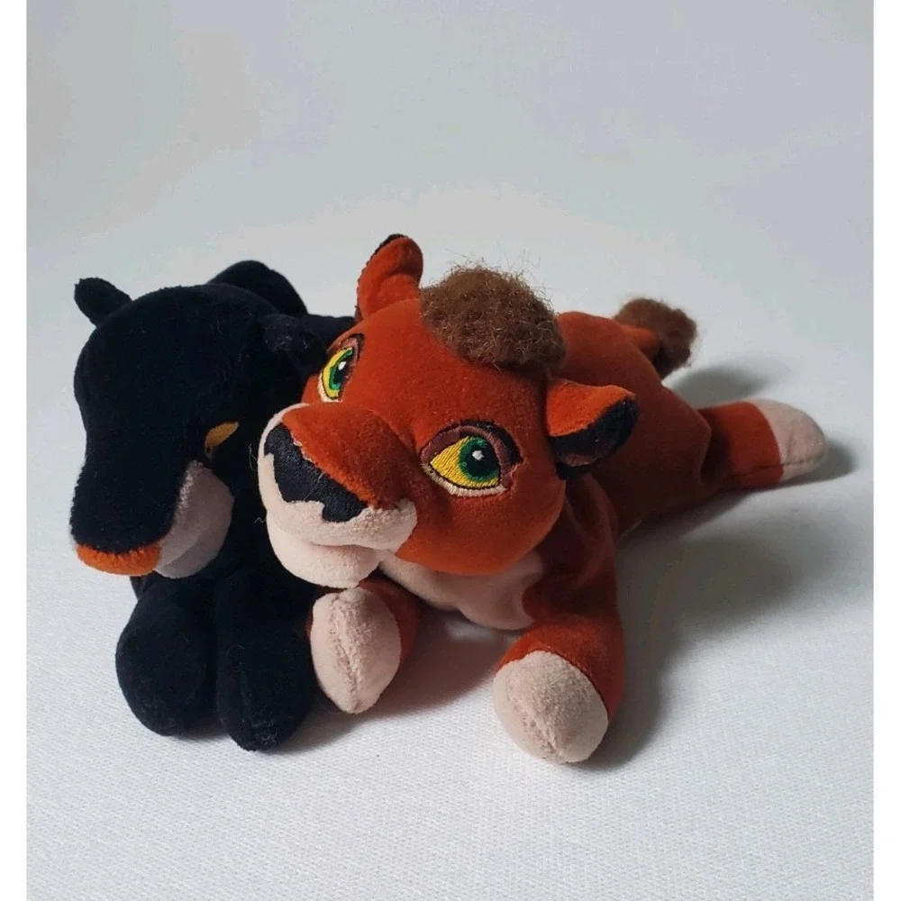 Vtg Disney Store Kovu Lion King 2 & Bagheera Jungle Book Mini Bean Bag Plush Lot